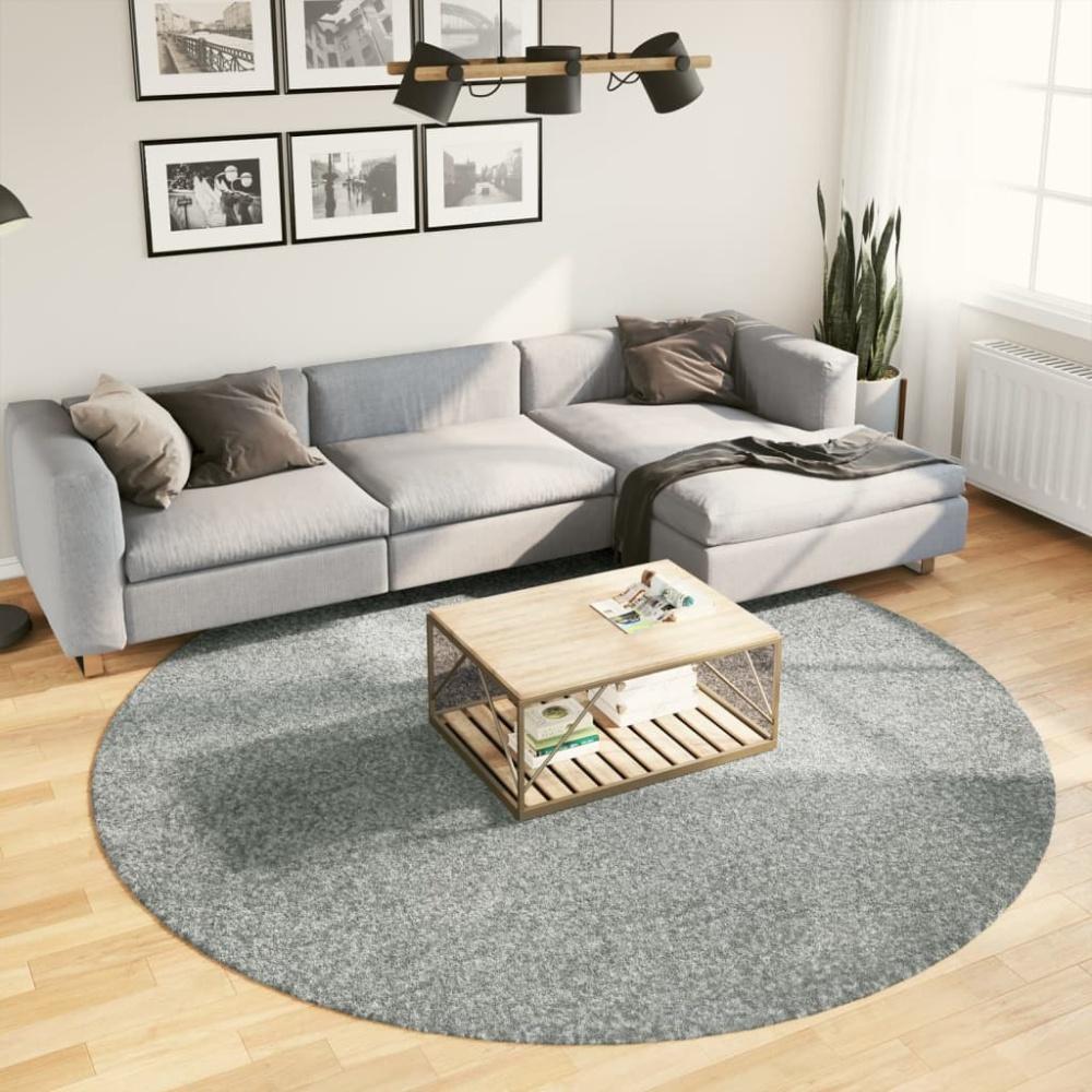 vidaXL Teppich Shaggy Hochflor Modern Grün Ø 240 cm Bild 1