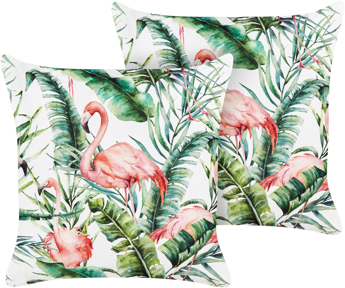 Gartenkissen Flamingomuster mehrfarbig 45 x 45 cm 2er Set ELLERA Bild 1