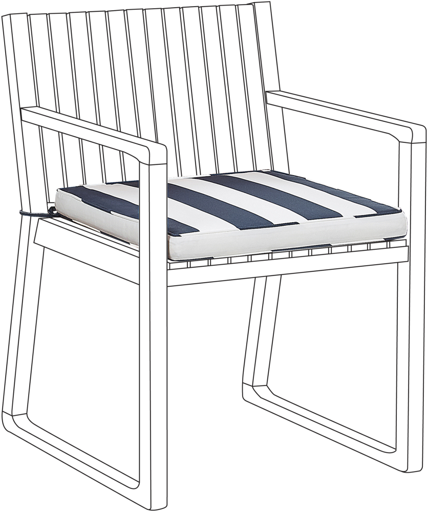 Sitzkissen für Stuhl SASSARI marineblau gestreift 46 x 46 x 5 cm Bild 1