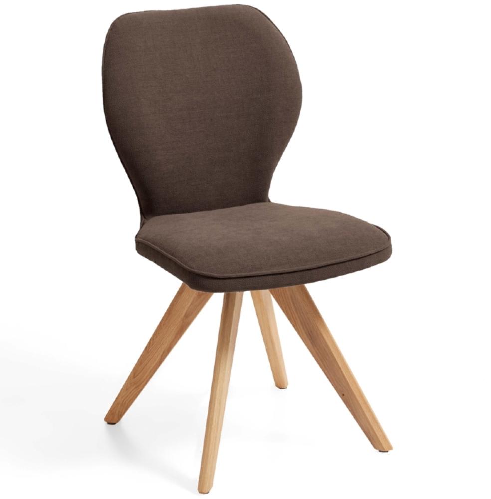 Niehoff Sitzmöbel Colorado Trend-Line Design-Stuhl Wildeiche/Webstoff - 180° drehbar Malea-R schoko Bild 1