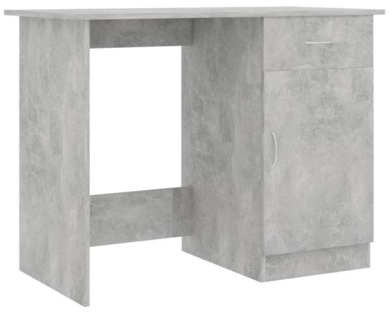 vidaXL Schreibtisch mit Schublade, Spanplatte Betongrau, 100 × 50 × 76 cm Bild 1