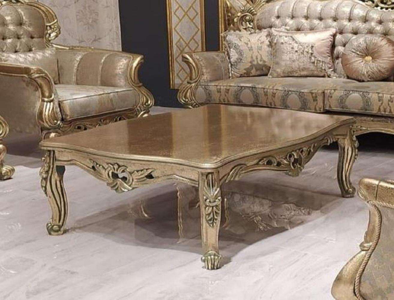 Casa Padrino Luxus Barock Couchtisch Gold - Handgefertigter Wohnzimmertisch im Barockstil - Barock Wohnzimmer Möbel - Edel & Prunkvoll Bild 1