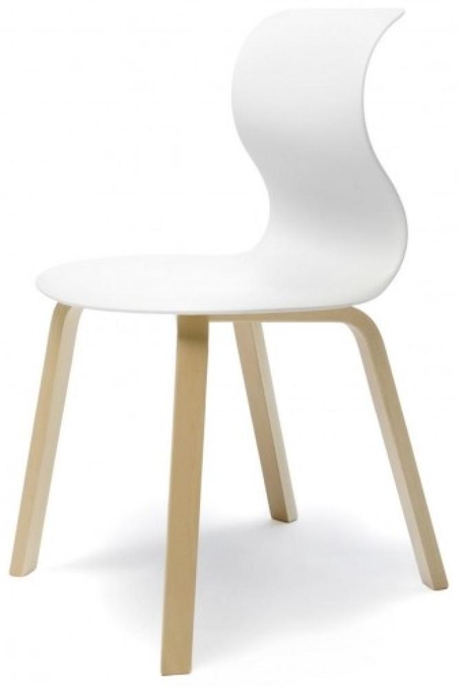 Pro 6 Stuhl - Gestell Buche schneeweiß Universalgleiter Kunststoff Bild 1