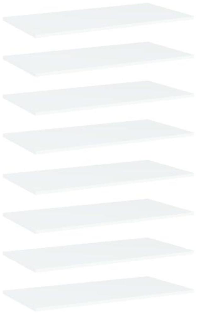vidaXL Bücherregal-Bretter 8 Stk. Weiß 80x40x1,5 cm Spanplatte Bild 1