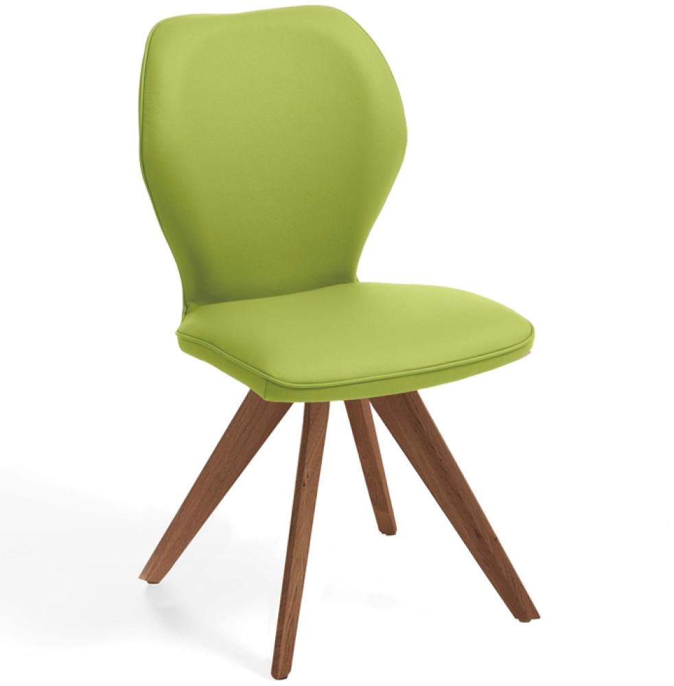 Niehoff Sitzmöbel Colorado Trend-Line Design-Stuhl Wild-Nussbaum/Leder - 180° drehbar Napoli apple Bild 1