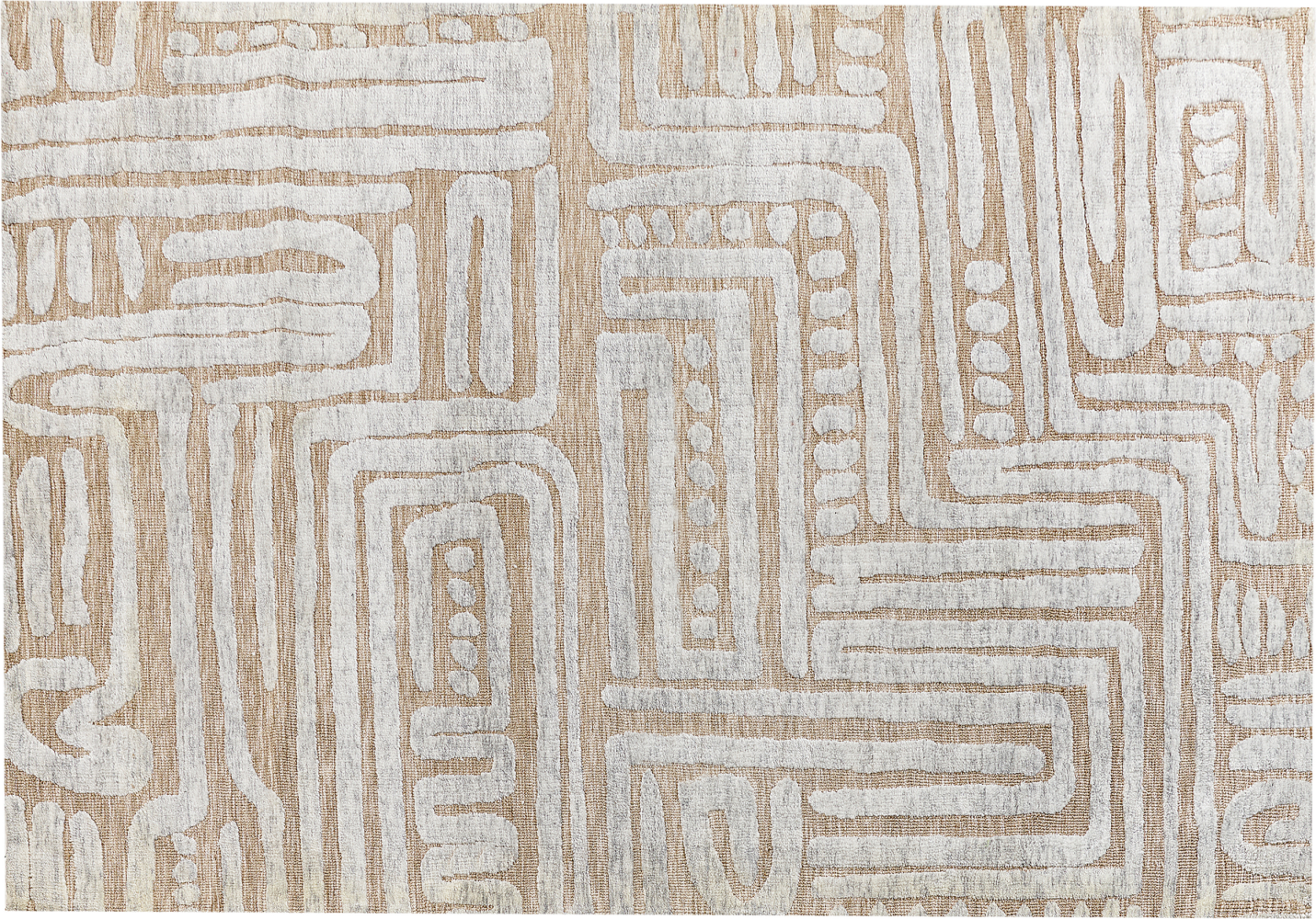 Teppich beige hellgrau 160 x 230 cm abstraktes Muster MANDAI Bild 1