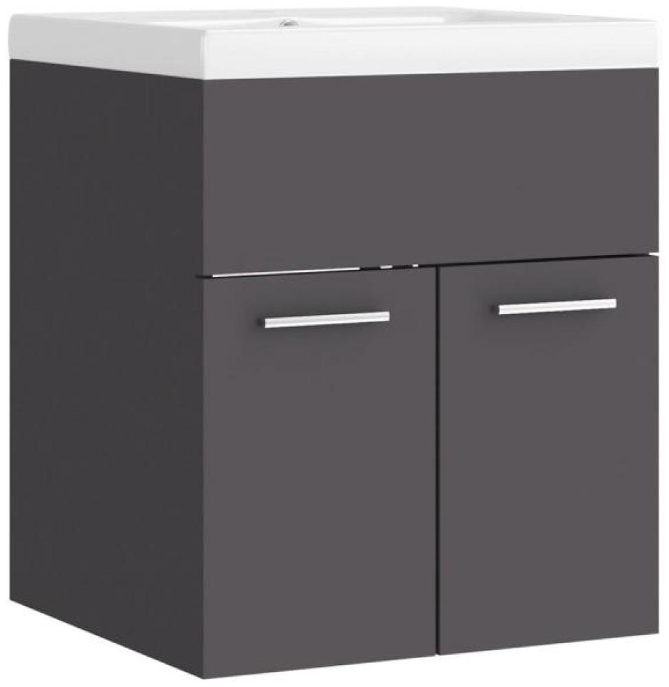 vidaXL Waschbeckenunterschrank mit Einbaubecken Grau Spanplatte [3070813] Bild 1