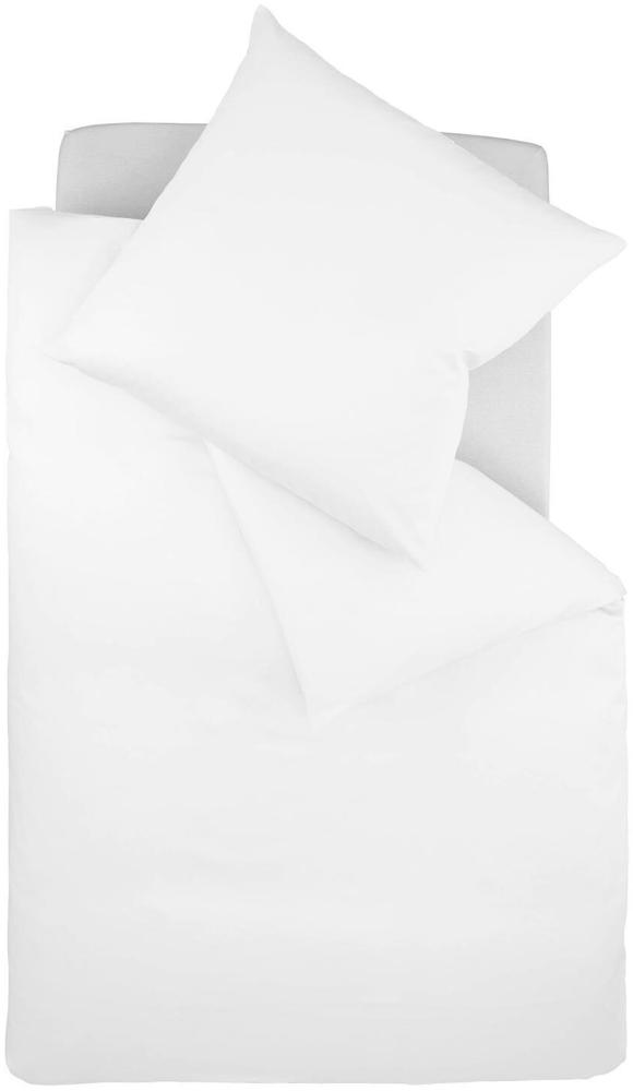 Fleuresse Interlock-Jersey-Bettwäsche colours weiß 1000 135 cm x 200 cm Bild 1