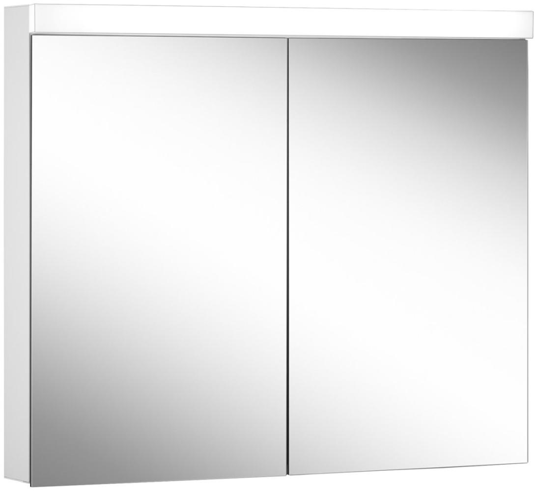 Schneider DAILY Line Ultimate LED Lichtspiegelschrank, 2 Doppelspiegeltüren, 90x74,8x13cm, 178. 090. 02. 02, Ausführung: CH-Norm/Korpus weiss - 178. 090. 01. 02 Bild 1