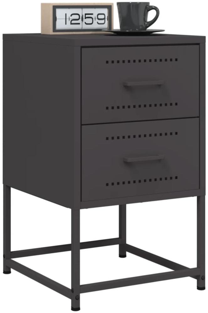 Nachttische 2 Stk. Schwarz 36x39x60,5 cm Stahl 846459 Bild 1