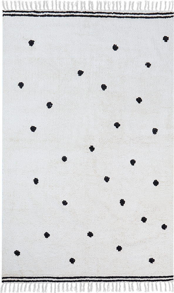 Baumwollteppich 140 x 200 cm Weiß LAZA Bild 1
