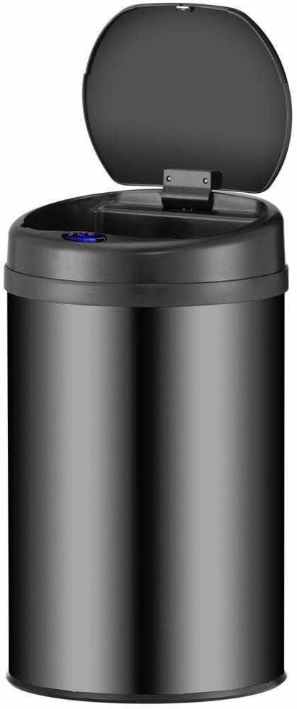 Juskys Automatik Mülleimer mit Sensor 30L - elektrischer Abfalleimer, Bewegungssensor, automatischer Deckel, wasserdicht, Klemmring, Küche - Schwarz Bild 1