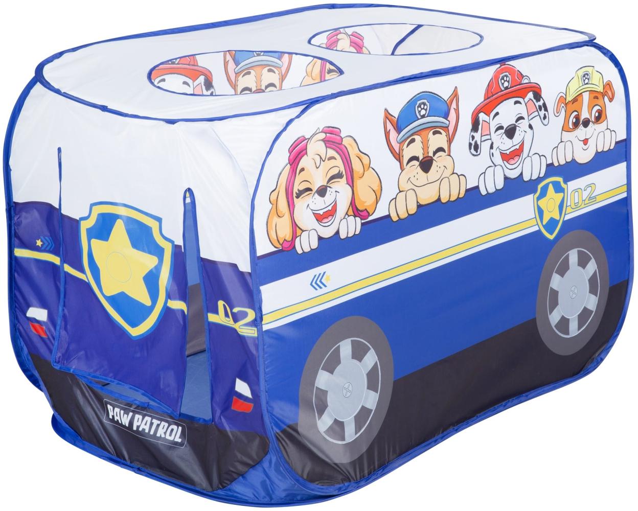 roba Pop-Up Spielzelt Paw Patrol - Kinderzelt in Autoform mit automatischer Klappfunktion - Indoor & Outdoor - Blau / Weiß Bild 1