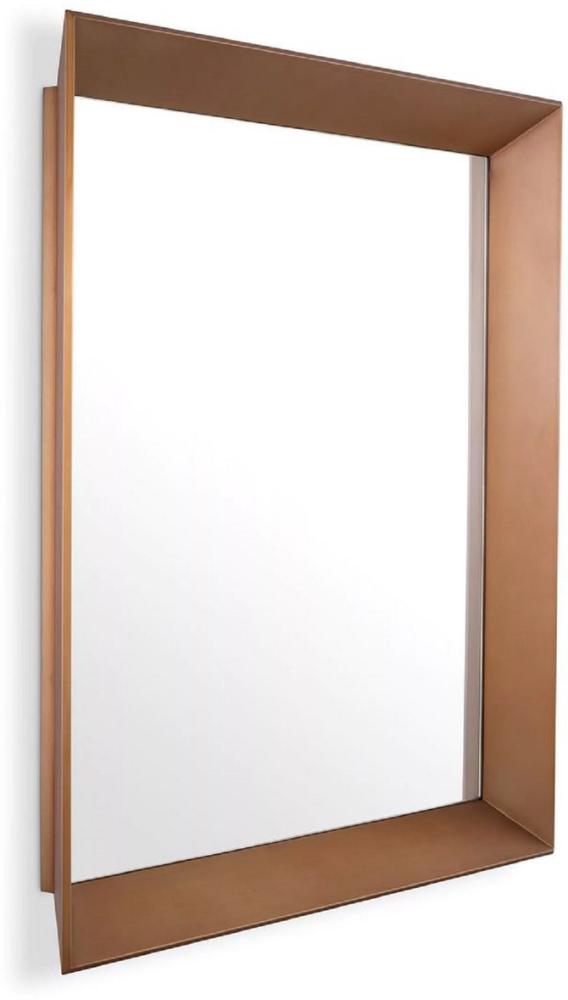 Casa Padrino Luxus Wandspiegel Messing 100 x 10 x H. 100 cm - Quadratischer Edelstahl Spiegel - Wohnzimmer Spiegel - Schlafzimmer Spiegel - Garderoben Spiegel - Luxus Möbel - Luxus Interior Bild 1