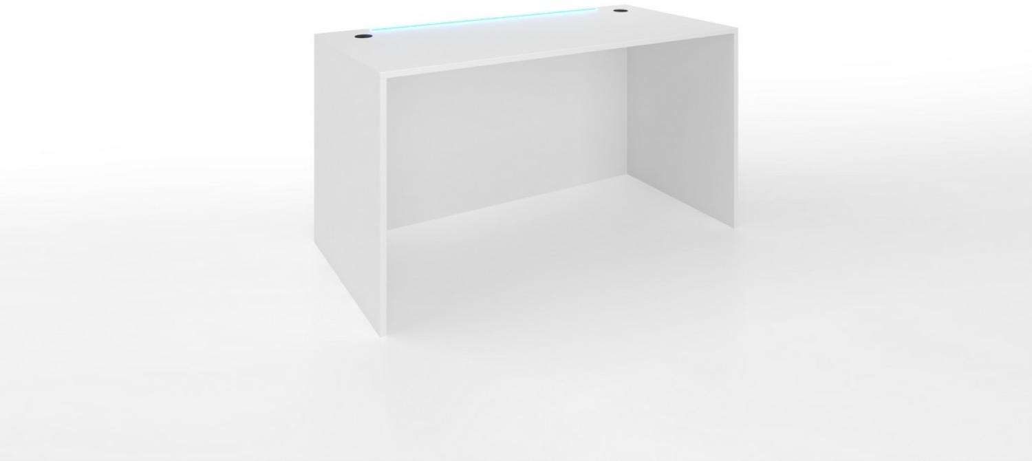 Gaming Tisch ONE A2 mit LED-Beleuchtung, 120x72x60, weiß Bild 1