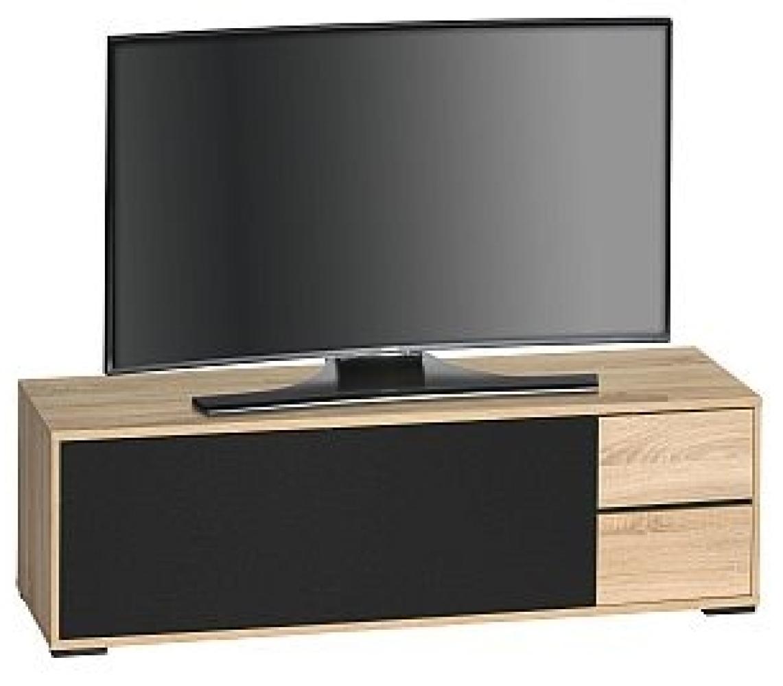 TV Board Lowboard 1025 Sonoma-Eiche - Akustikstoff schwarz Bild 1