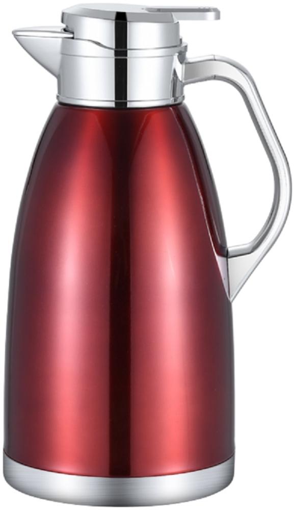 Thermoskanne 2,3L Isolierkanne Teekanne Thermosflasche Kaffeekanne Rot Bild 1