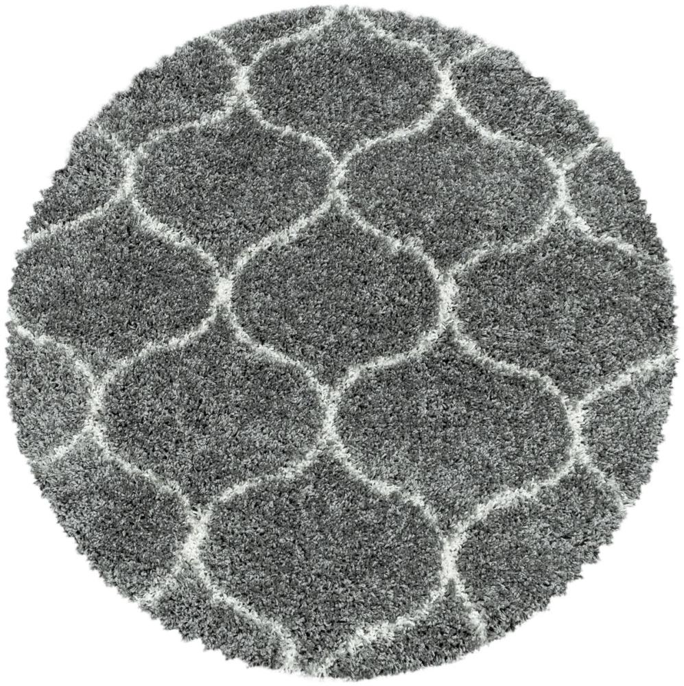 Hochflor Teppich Serena rund - 200 cm Durchmesser - Grau Bild 1