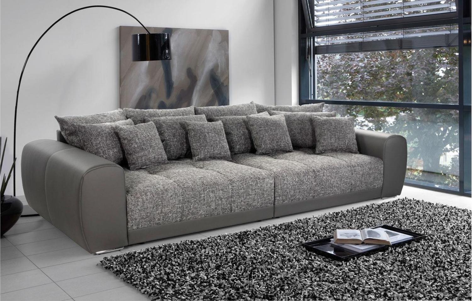 Big Sofa MOLDAU XXL Megasofa in grau hellgrau mit Kissen Bild 1