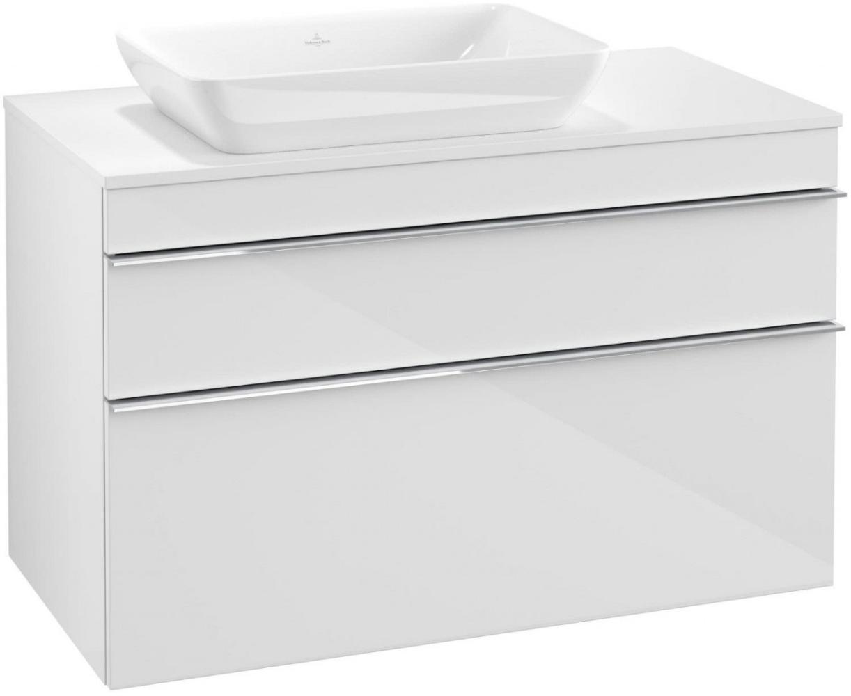 Villeroy & Boch VENTICELLO Waschtischunterschrank 95 cm breit, Weiß, Griff Chrom, für Becken links Bild 1