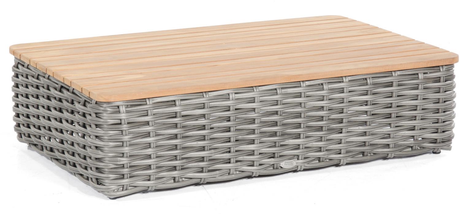 Sonnenpartner Loungetisch Sands 120x80 cm Aluminium/Teakholz mit Polyrattan charcoal Lounge-Tisch Bild 1