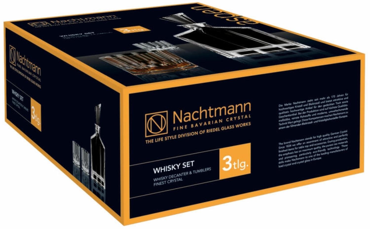 Nachtmann Aspen Whisky Set, 3-tlg, Barware, Dekanter und Whiskygläser, Tumbler, Kristallglas, 0090024-0 Bild 1