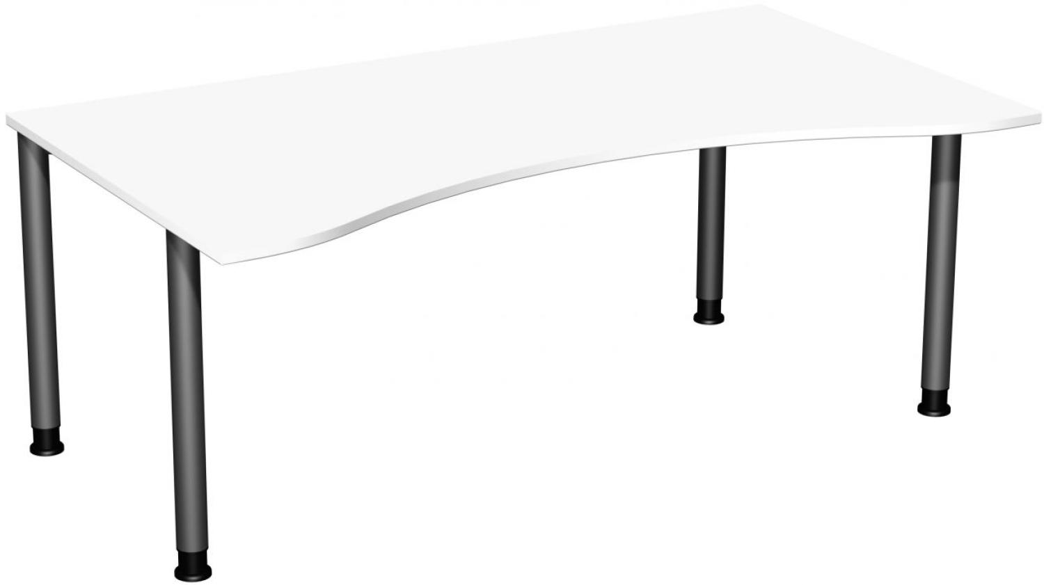 Schreibtisch '4 Fuß Flex' höhenverstellbar, 180x100cm Weiß / Anthrazit Bild 1