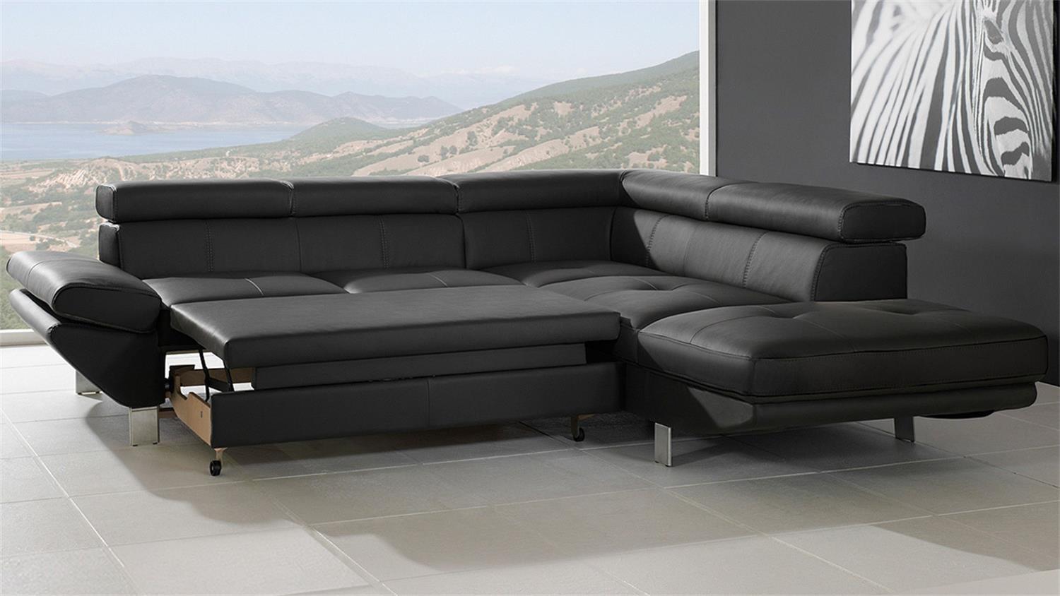 Wohnlandschaft CARRIER Sofa in schwarz mit Bettfunktion Bild 1