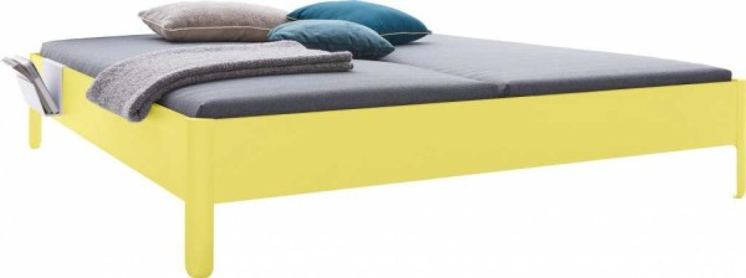 NAIT Doppelbett farbig lackiert Dynamischgelb 180 x 200cm Ohne Kopfteil Bild 1