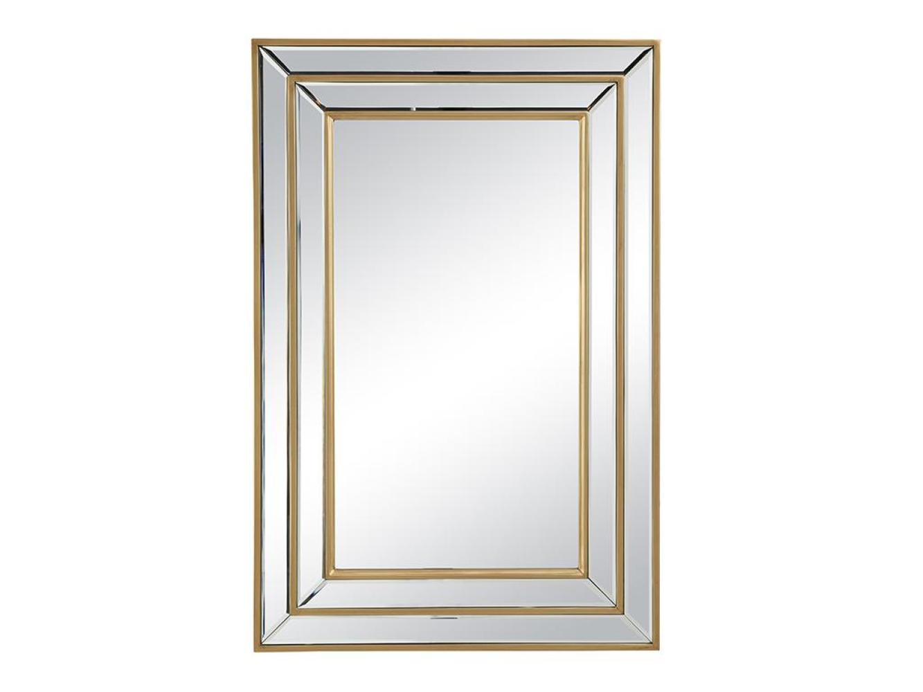Spiegel BAKOU - Rahmen aus Eukalyptusholz - H. 90 cm - Goldfarben Bild 1