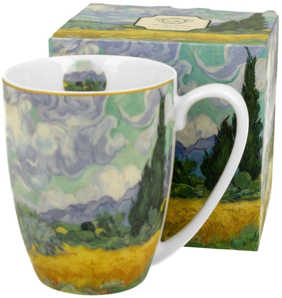 DUO ART GALLERY Klassischer Becher 360 ml WHEAT FIELD New Bone China Porzellan Bild 1