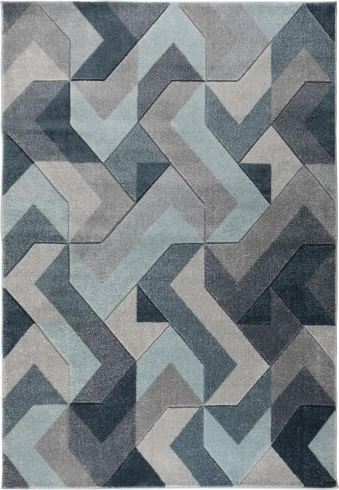 Langlebiger und Pflegeleichter Teppich NIDD RUTH, Kadima Design. Farbe: Blau, Größe: 120x170 cm Bild 1