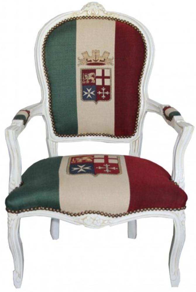 Casa Padrino Barock Salon Stuhl Italien / Creme - Antik Stil Bild 1