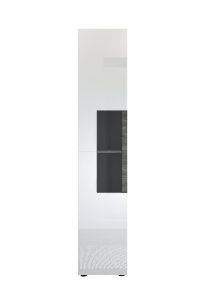 Badezimmer Hochschrank Daily weiß Hochglanz Sardegna grau Rauchsilber 36 x 182 cm Bild 1