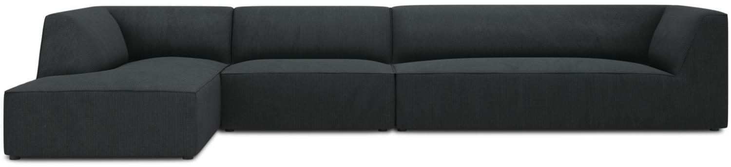 Micadoni 5-Sitzer Modular Ecke links Sofa Ruby | Bezug Black | Beinfarbe Black Plastic Bild 1