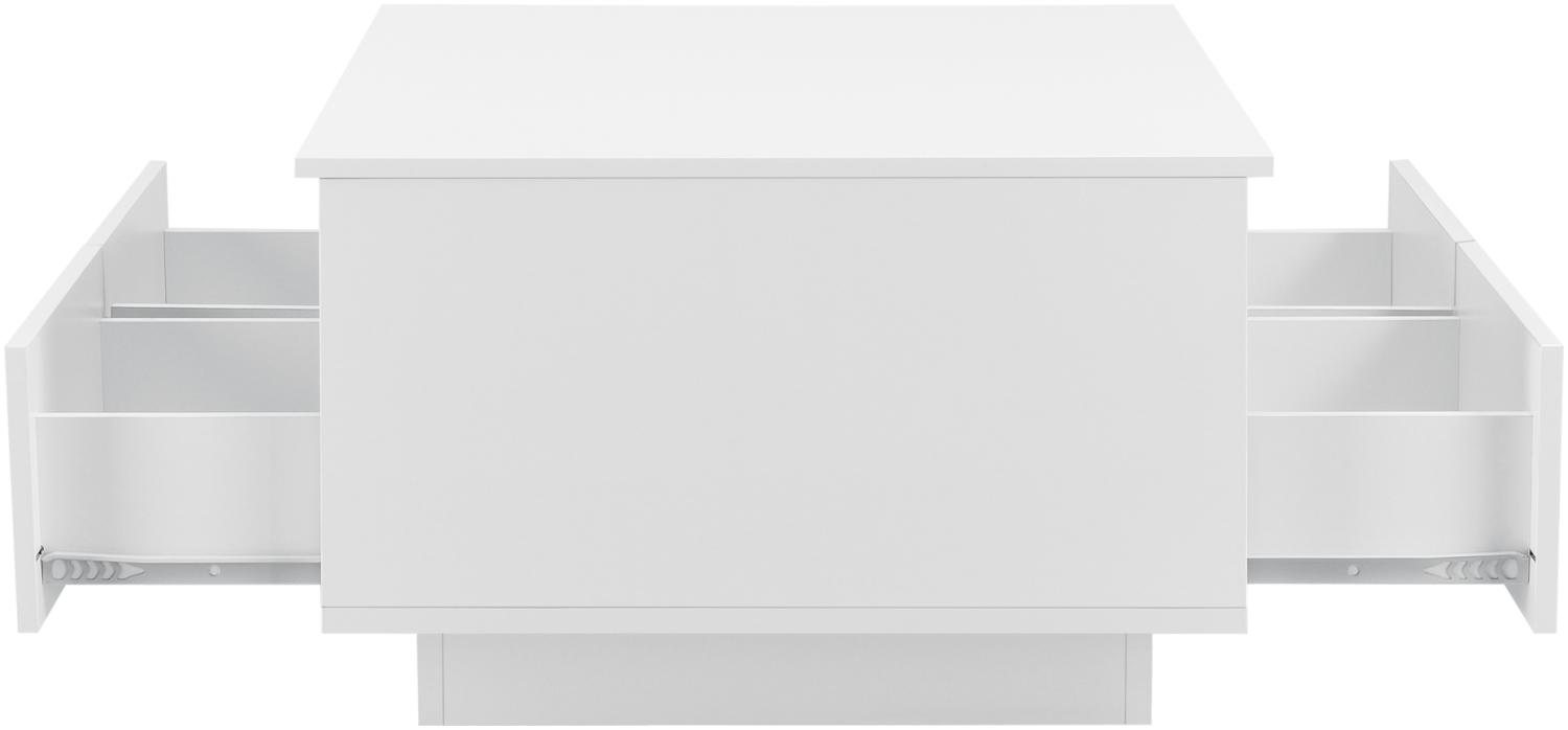 Couchtisch Svalöv 35x90x56 cm mit 4 Schubladen 2 Ablagen Weiß en. casa Bild 1