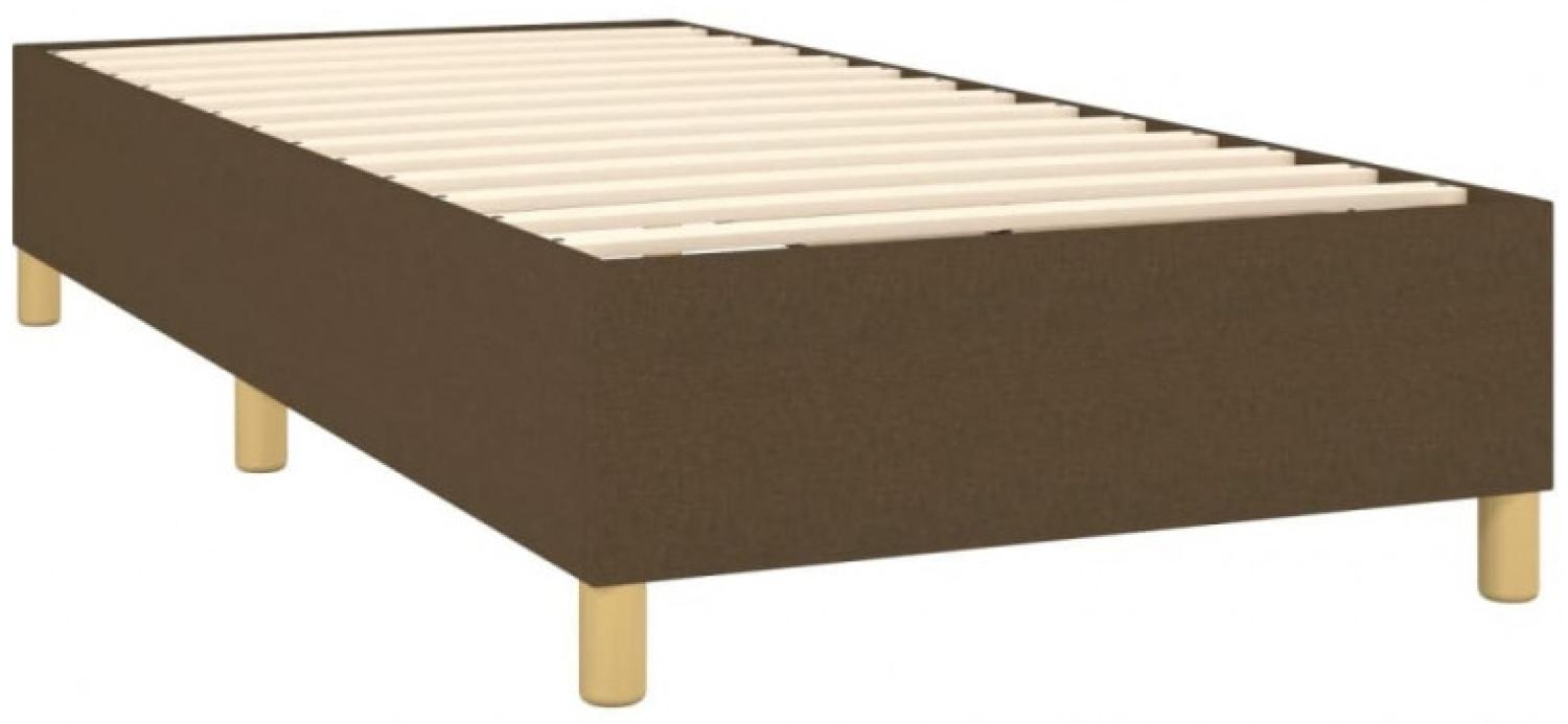 vidaXL Boxspringbett mit Matratze Dunkelbraun 90x190 cm Stoff Bild 1