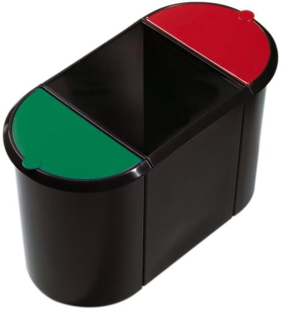 Helit Trio-System-Papierkorb 38l schwarz/rot/grün Bild 1