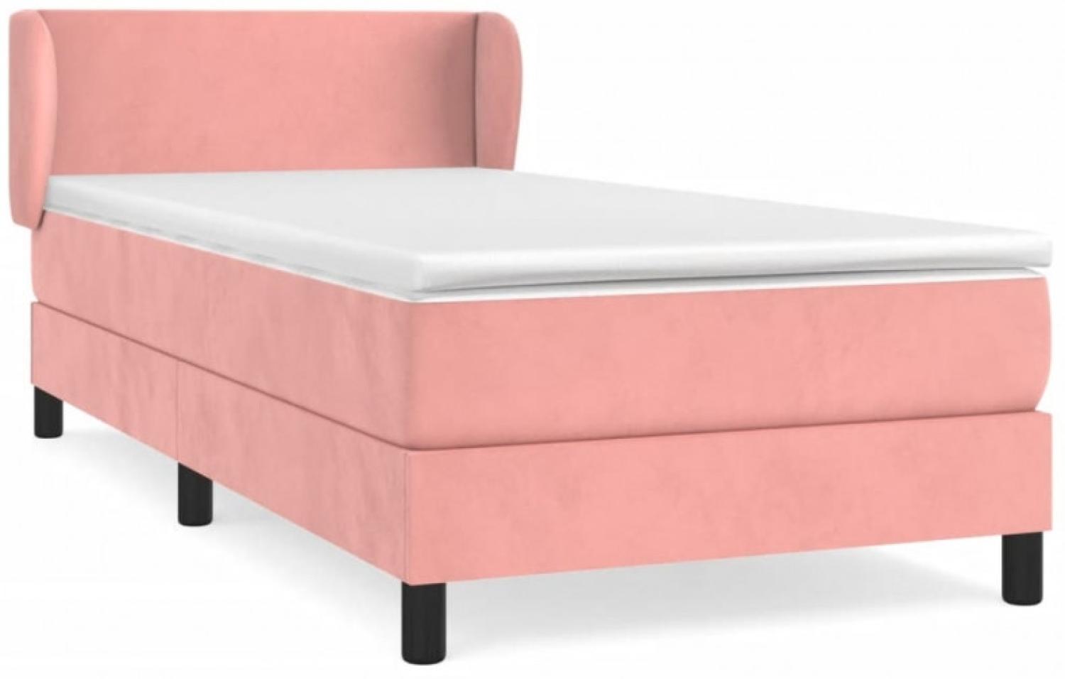 Boxspringbett mit Matratze Rosa 100x200 cm Samt Bild 1