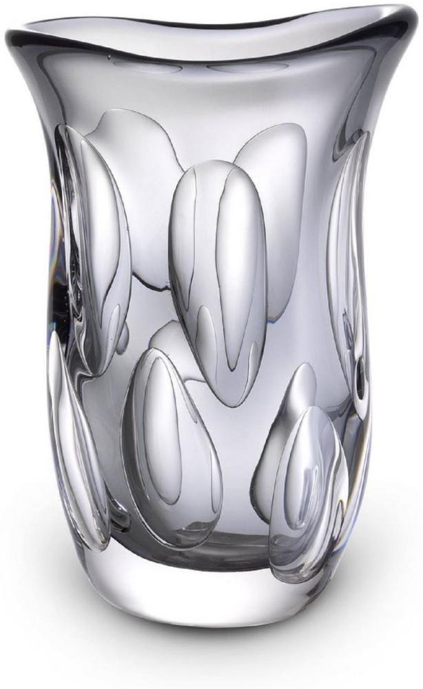 Casa Padrino Luxus Deko Glasvase Grau 20 x 13 x H. 30 cm - Elegante Blumenvase aus mundgeblasenem Glas - Deko Accessoires Bild 1