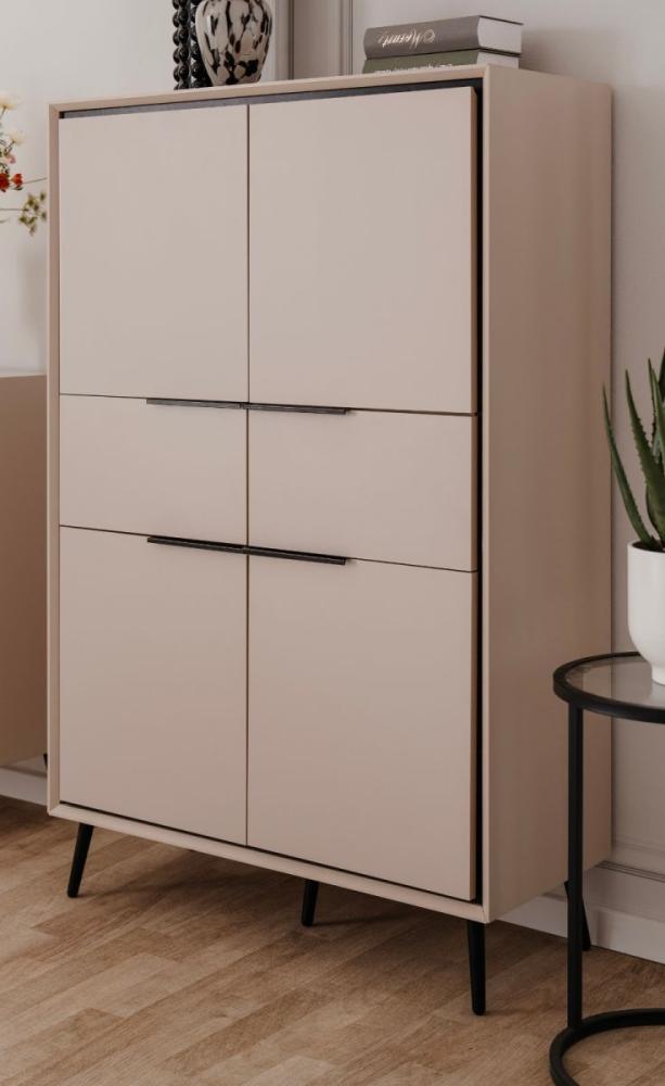 Highboard Brebbia in sand und schwarz 90 x 140 cm Bild 1