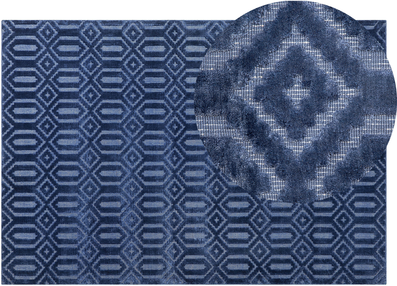 Teppich marineblau 140 x 200 cm Kurzflor ADATEPE Bild 1