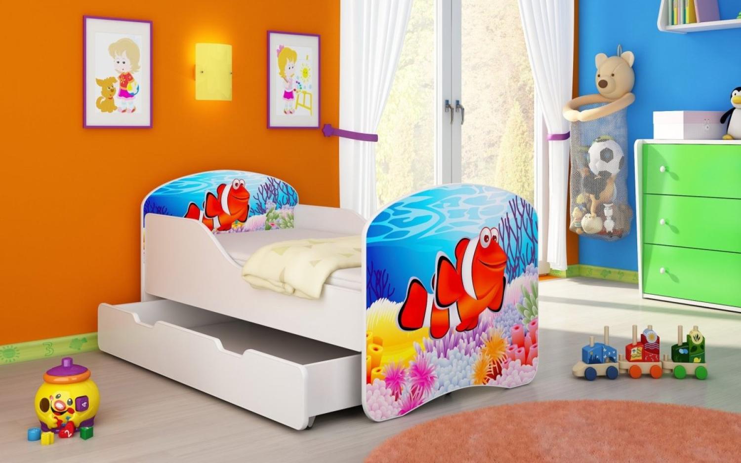 Kinderbett Luna mit Stauraum und verschiedenen Motiven 160x80 Ocean Bild 1