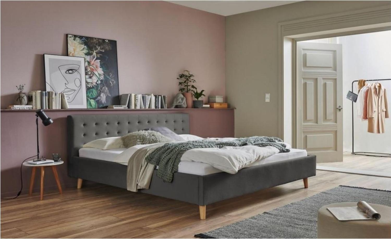 Polsterbett Bett Modell Paros Farbe grau 180x200cm Bild 1