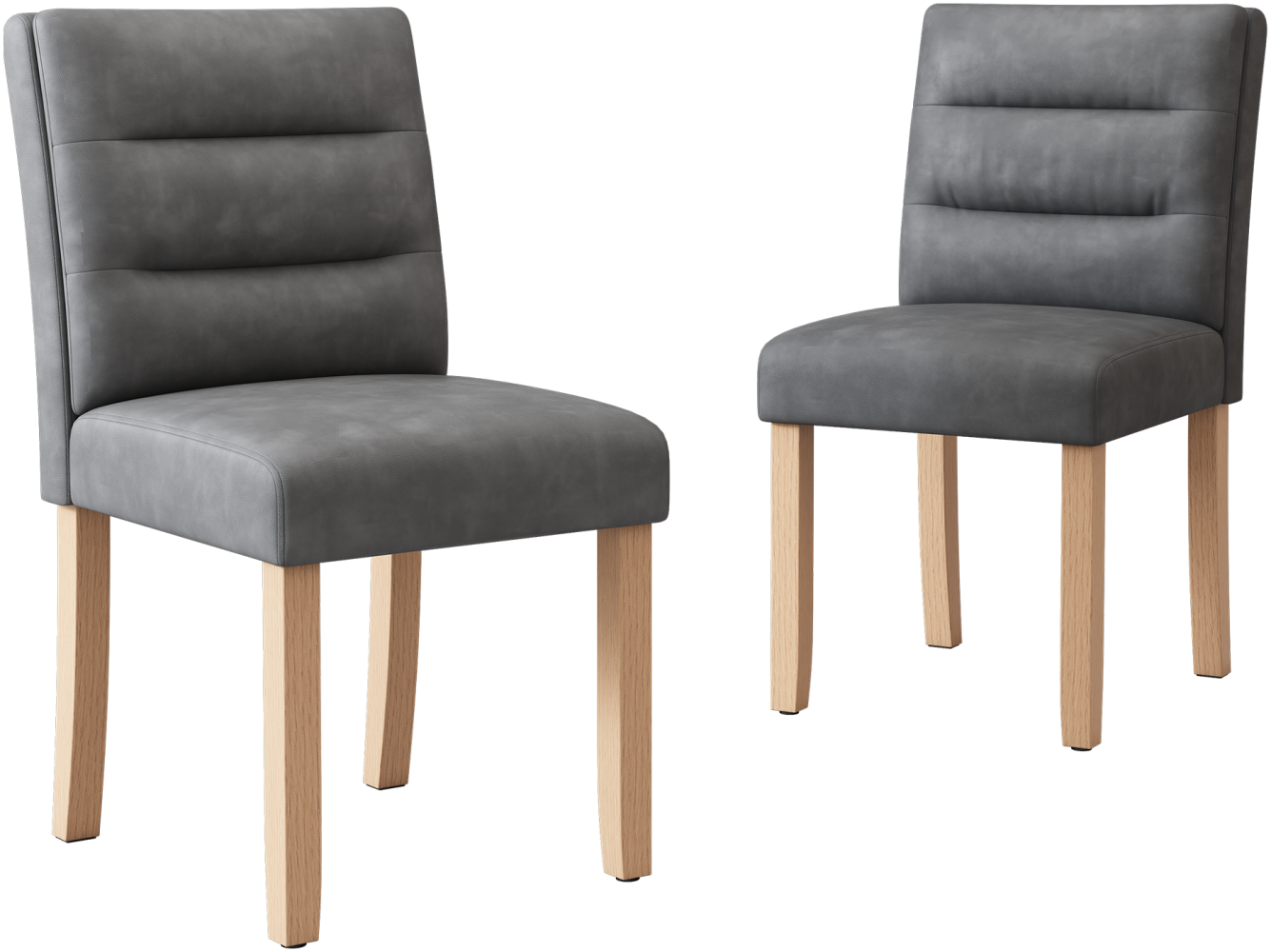 Merax Esszimmerstühle, 2er set, Stühle, moderne minimalistische Wohn- und Schlafzimmerstühle, Stühle mit Eichenbeinrücken, grau Bild 1