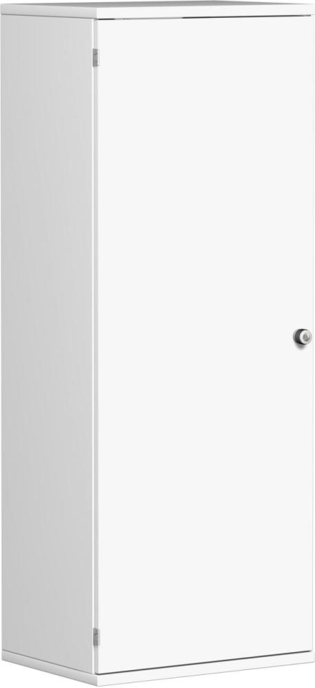 Garderobenschrank mit ausziehbarem Garderobenhalter, 60x42x154cm, Weiß Bild 1
