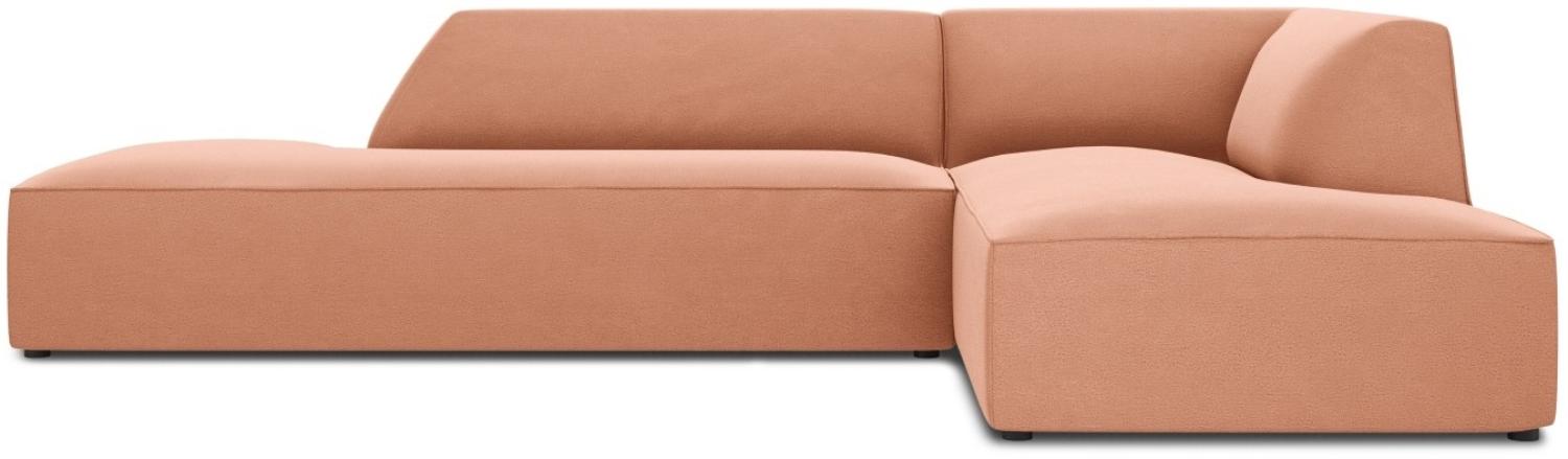 Micadoni 4-Sitzer Samtstoff Modular Ecke rechts Sofa Ruby | Bezug Pink | Beinfarbe Black Plastic Bild 1