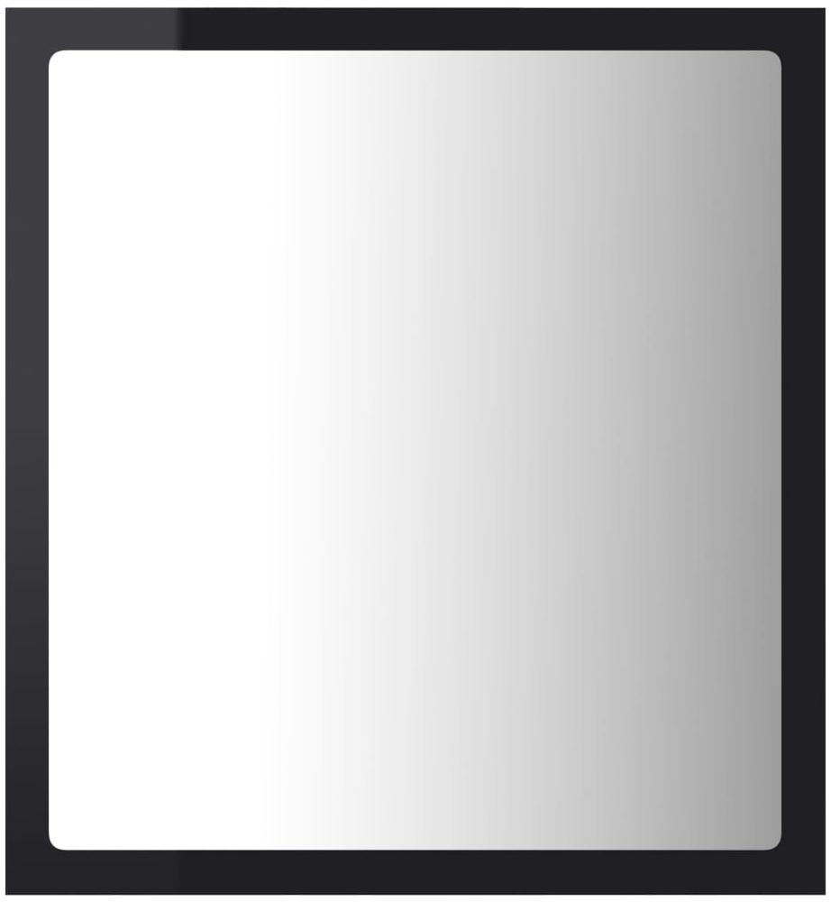 LED-Badspiegel, Spanplatte Hochglanz-Schwarz, 40 x 8,5 x 37 cm Bild 1