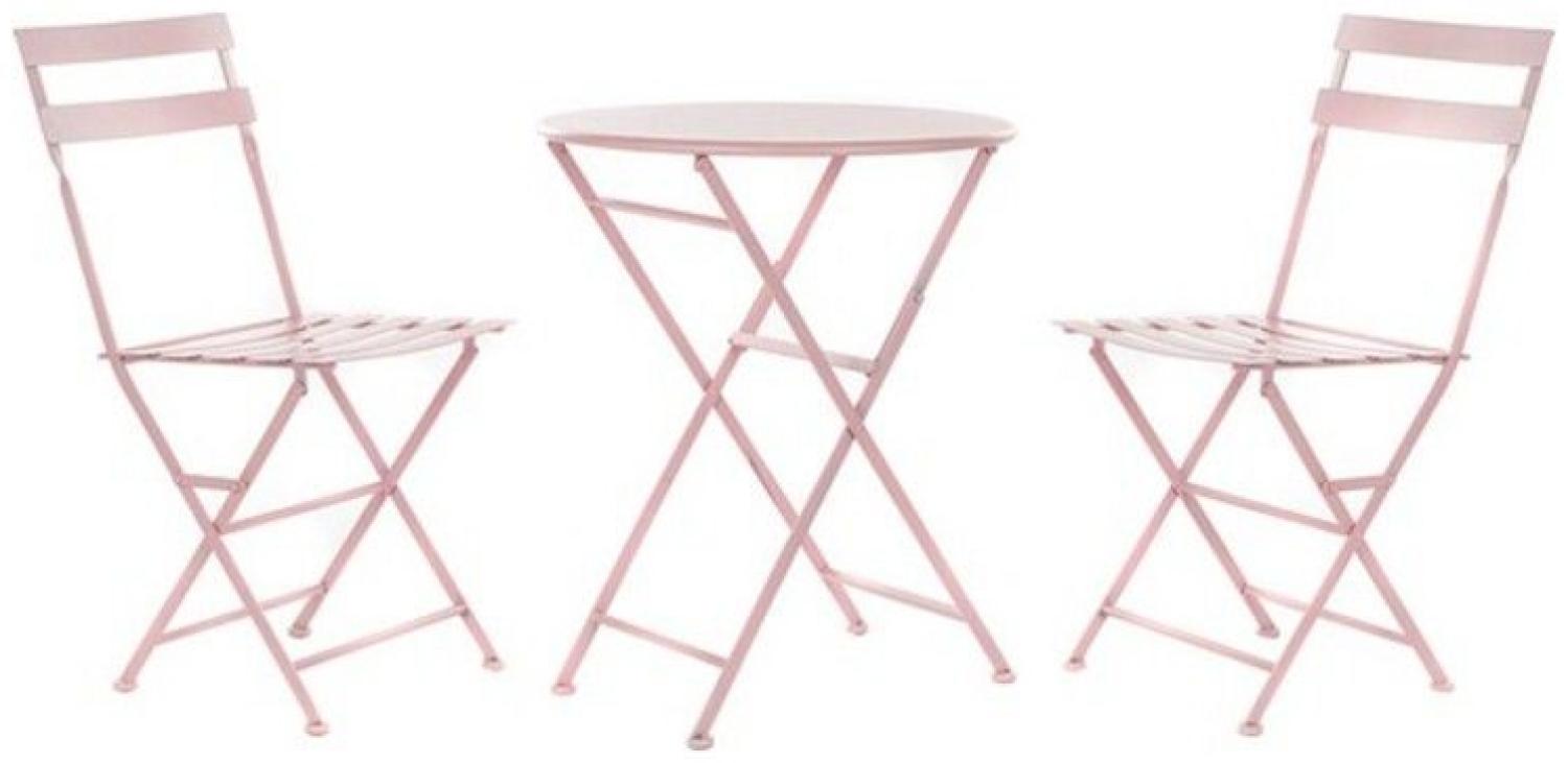 DKD Home Decor Tisch-Set mit 2 Stühlen DKD Home Decor Rosa Metall (3 pcs) Bild 1