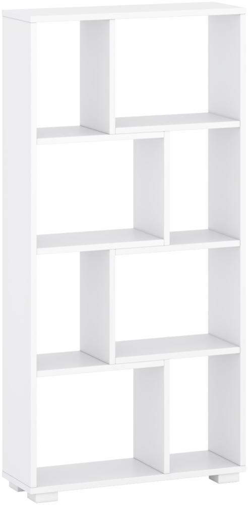 Domando Bücherregal Venosa Modern für Wohnzimmer Breite 60cm, besondere Facheinteilung in Weiß Matt Bild 1